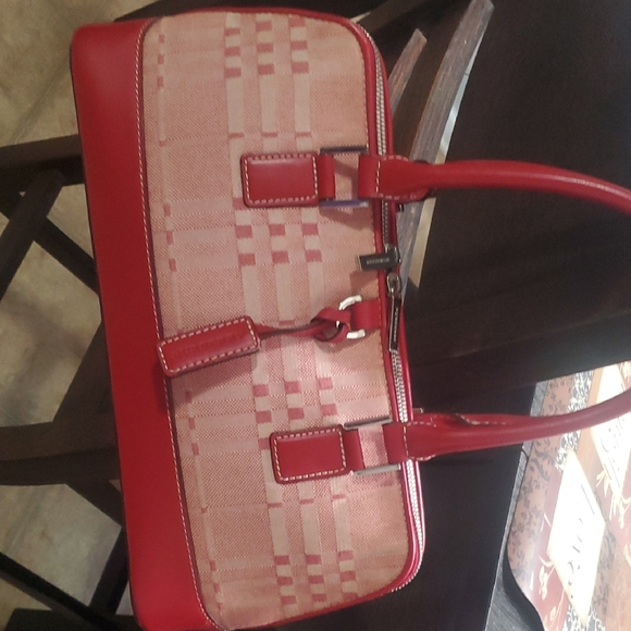 Burberry Handbags - Burberry Red and Pink Checkered Satchel